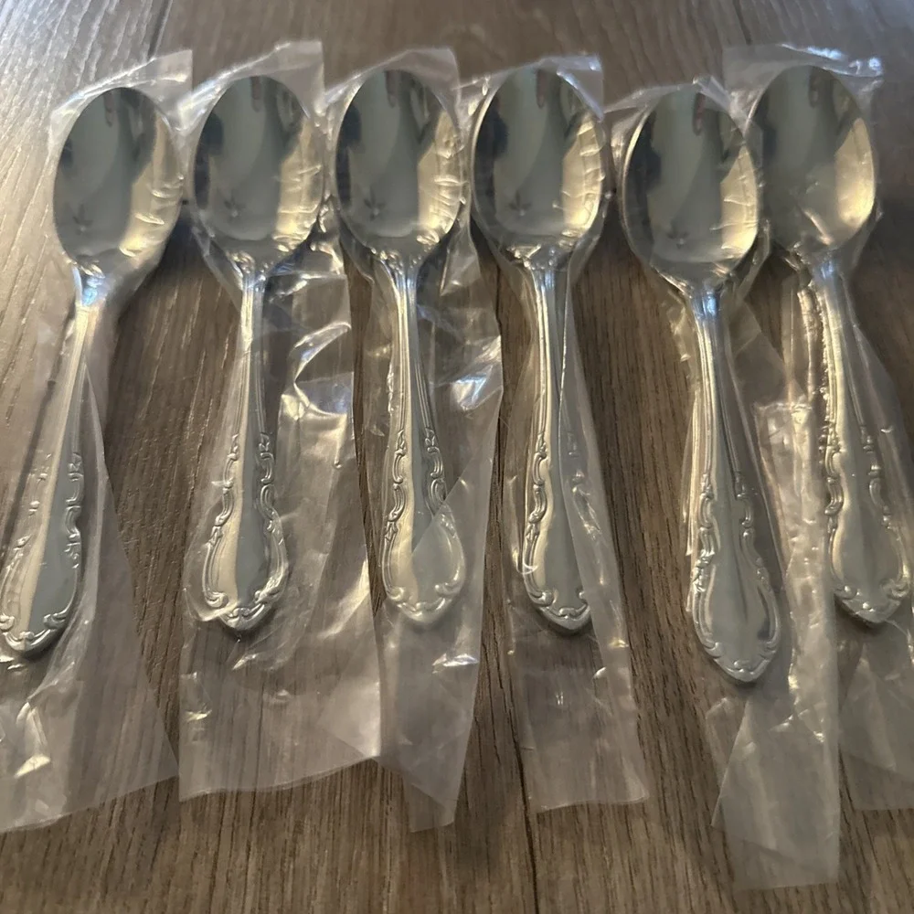 NEW 6 PCs RSVP Flatware‎ WIMBERLY Stainless 18/10 Glossy TEASPOONS NICE!